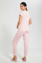 Load image into Gallery viewer, Redtag-Peach-Don'T-Wake-Me-Printed-Pyjama-Set-Pyjama-Sets-Women's-