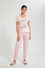 Load image into Gallery viewer, Redtag-Peach-Don'T-Wake-Me-Printed-Pyjama-Set-Pyjama-Sets-Women's-