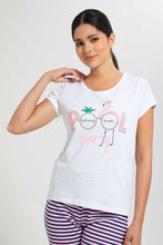 Load image into Gallery viewer, Redtag-White-Pool-Party-Printed-Pyjama-Set-Pyjama-Sets-Women's-