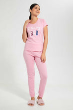 Load image into Gallery viewer, Redtag-Pink-Printed-Pyjama-Set-Pyjama-Sets-Women's-