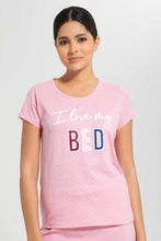 Load image into Gallery viewer, Redtag-Pink-Printed-Pyjama-Set-Pyjama-Sets-Women's-