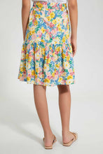 Load image into Gallery viewer, Redtag-Assorted-Yellow-Floral-Longer-Length--Tiered-Skirts-Skirts-Senior-Girls-9 to 14 Years