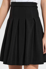 Load image into Gallery viewer, Black Pleated Skater Skirt