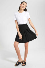 Load image into Gallery viewer, Black Pleated Skater Skirt