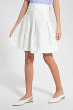 Load image into Gallery viewer, Redtag-White-Pleated-Ponte-Skirts-Category:Skirts,-Colour:White,-Filter:Senior-Girls-(9-to-14-Yrs),-GSR-Skirts,-New-In,-New-In-GSR,-Non-Sale,-S22D,-Section:Kidswear-Senior-Girls-9 to 14 Years
