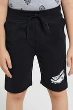 تنزيل الصورة على معرض الصور، Redtag-Black-Print-Short-Active-Shorts-Boys-2 to 8 Years