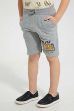 تنزيل الصورة على معرض الصور، Redtag-Grey-Marl-Print-Short-Active-Shorts-Boys-2 to 8 Years