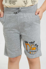 تنزيل الصورة على معرض الصور، Redtag-Grey-Marl-Print-Short-Active-Shorts-Boys-2 to 8 Years
