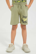 تنزيل الصورة على معرض الصور، Redtag-Olive-Print-Shorts-Active-Shorts-Boys-2 to 8 Years