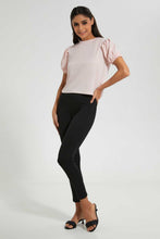Load image into Gallery viewer, Redtag-Black-Pontie-Leggings-With-Button-Jeggings-Women's-