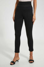 Load image into Gallery viewer, Redtag-Black-Pontie-Leggings-With-Button-Jeggings-Women's-