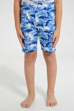 Load image into Gallery viewer, Redtag-White-Shark-Print-T-Shirt-And-Short-Pyjama-Set-Pyjama-Sets-Boys-2 to 8 Years