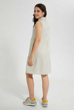 تنزيل الصورة على معرض الصور، Redtag-Beige-Linen-Shirt-Dresses-Senior-Girls-9 to 14 Years