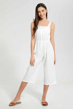 Load image into Gallery viewer, Redtag-White-Linen-Jumpsuit-Jumpsuits-Senior-Girls-9 to 14 Years