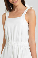 Load image into Gallery viewer, Redtag-White-Linen-Jumpsuit-Jumpsuits-Senior-Girls-9 to 14 Years