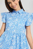 Redtag-Blue-Floral-Shirt-Dress-Dresses-Senior-Girls-9 to 14 Years