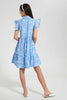Redtag-Blue-Floral-Shirt-Dress-Dresses-Senior-Girls-9 to 14 Years