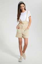 Load image into Gallery viewer, Redtag-Beige/White-Twofer-Capri-Length-Jumpsuit-Jumpsuits-Senior-Girls-9 to 14 Years