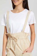 Load image into Gallery viewer, Redtag-Beige/White-Twofer-Capri-Length-Jumpsuit-Jumpsuits-Senior-Girls-9 to 14 Years
