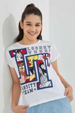تنزيل الصورة على معرض الصور، Redtag-White-Looney-Tunes-T-Shirt-Graphic-T-Shirts-Senior-Girls-9 to 14 Years