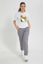 تنزيل الصورة على معرض الصور، Redtag-White-Reversible-Sequins-Boxy-Top-Embellished-T-Shirts-Senior-Girls-9 to 14 Years