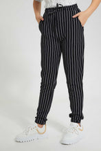 تنزيل الصورة على معرض الصور، Redtag-Black/White-Stripes-Harem-Pant-Harem-Pants-Senior-Girls-9 to 14 Years