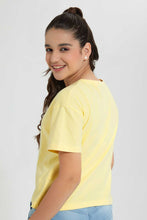 تنزيل الصورة على معرض الصور، Redtag-Yellow-Rhinestone-Boxy-Top-Embellished-T-Shirts-Senior-Girls-9 to 14 Years