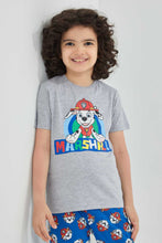 تنزيل الصورة على معرض الصور، Redtag-Grey-Paw-Patrol-T-Shirt-And-Short-Pyjama-Set-Pyjama-Sets-Boys-2 to 8 Years