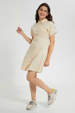Load image into Gallery viewer, Redtag-Beige-Shirt-Dress-Dresses-Senior-Girls-9 to 14 Years
