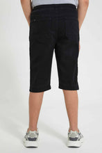 تنزيل الصورة على معرض الصور، Redtag-Black-Pull-On-Short-Denim-Shorts-Senior-Boys-9 to 14 Years