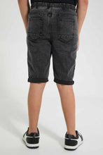 تنزيل الصورة على معرض الصور، Redtag-Grey-Pull-On-Short-Denim-Shorts-Senior-Boys-9 to 14 Years