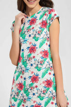 Load image into Gallery viewer, Redtag-White/Tropical-Print-Skater-Knitted-Dress-Category:Dresses,-Colour:Assorted,-Filter:Senior-Girls-(9-to-14-Yrs),-GSR-Dresses,-New-In,-New-In-GSR,-Non-Sale,-S22D,-Section:Kidswear-Senior-Girls-9 to 14 Years