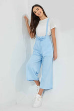 Load image into Gallery viewer, Redtag-White/Blue-Twofer-Capri-Length-Jumpsuit-Dresses-Senior-Girls-9 to 14 Years