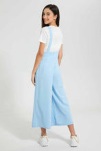 Load image into Gallery viewer, Redtag-White/Blue-Twofer-Capri-Length-Jumpsuit-Dresses-Senior-Girls-9 to 14 Years