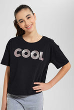 تنزيل الصورة على معرض الصور، Redtag-Black-High-Density-Print-Boxy-Top-Graphic-Prints-Senior-Girls-9 to 14 Years