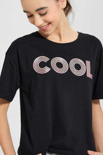 تنزيل الصورة على معرض الصور، Redtag-Black-High-Density-Print-Boxy-Top-Graphic-Prints-Senior-Girls-9 to 14 Years