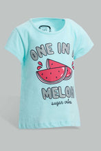 Load image into Gallery viewer, Redtag-Mint-Watermelon-Placement--Print-T-Shirt-Graphic-T-Shirts-Infant-Girls-3 to 24 Months