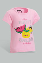 Load image into Gallery viewer, Redtag-Pink-Fruity-Salad-Placement-Print-T-Shirt-Graphic-T-Shirts-Infant-Girls-3 to 24 Months