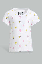 Load image into Gallery viewer, Redtag-White-Fruits-Printed-T-Shirt-Graphic-T-Shirts-Infant-Girls-3 to 24 Months
