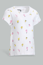 Load image into Gallery viewer, Redtag-White-Fruits-Printed-T-Shirt-Graphic-T-Shirts-Infant-Girls-3 to 24 Months