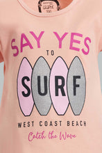 Load image into Gallery viewer, Redtag-Coral-Surf-Board-Placement-Print-T-Shirt-Graphic-T-Shirts-Infant-Girls-3 to 24 Months