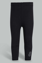 تنزيل الصورة على معرض الصور، Redtag-Black-Solid-Legging-Leggings-Infant-Girls-3 to 24 Months