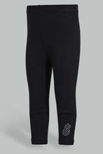 تنزيل الصورة على معرض الصور، Redtag-Black-Solid-Legging-Leggings-Infant-Girls-3 to 24 Months