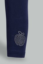 تنزيل الصورة على معرض الصور، Redtag-Navy-Solid-Legging-Leggings-Infant-Girls-3 to 24 Months