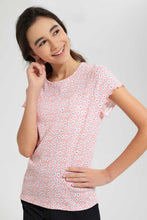 تنزيل الصورة على معرض الصور، Redtag-Pink-Ditsy-Jacquard-Top-All-Over-Prints-Senior-Girls-9 to 14 Years