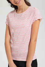 تنزيل الصورة على معرض الصور، Redtag-Pink-Ditsy-Jacquard-Top-All-Over-Prints-Senior-Girls-9 to 14 Years