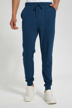 تنزيل الصورة على معرض الصور، Redtag-Navy-Pique-Jog-Pant-Joggers-Men's-