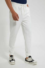 تنزيل الصورة على معرض الصور، Redtag-White-Pique-Jog-Pant-Joggers-Men's-