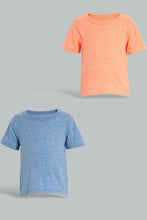 تنزيل الصورة على معرض الصور، Redtag-Blue-And-Pink-Snow-Yarn-T-Shirt-(2-Pack)-Plain-Infant-Boys-3 to 24 Months