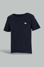 تنزيل الصورة على معرض الصور، Redtag-Navy-And-White-Slub-T-Shirt-(2-Pack)-Plain-Infant-Boys-3 to 24 Months